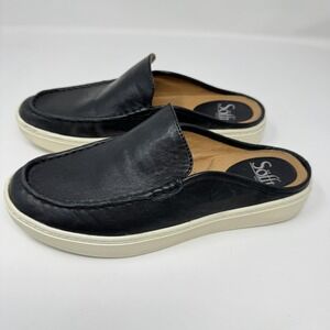 Sofft Mule Shoes Womens Size 7.5 Black Leather Slip On Comfort Walking Loafer